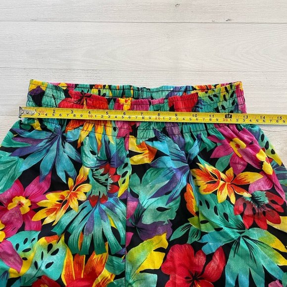 Blue cabana vintage women’s floral Hawaiian shorts‎ - Picture 7 of 10